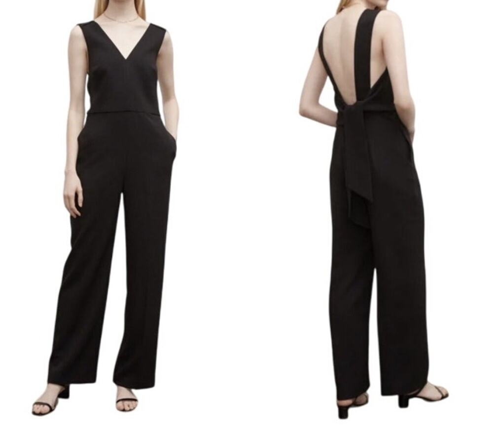 Club Monaco Day To Night The Tie Back jumpsuit black size 6